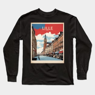 Lille France Vintage Poster Tourism Long Sleeve T-Shirt